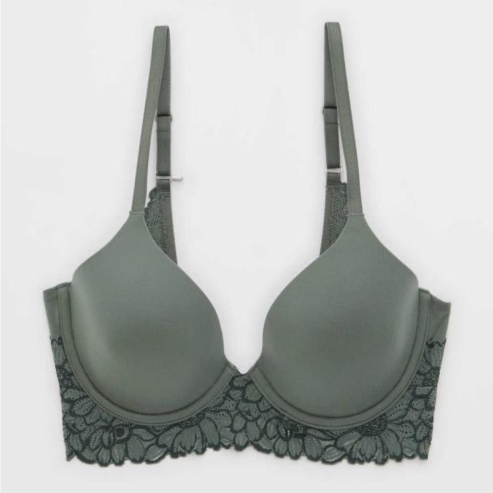 NWT Aerie Green Lace sunnie Full Coverage Bra